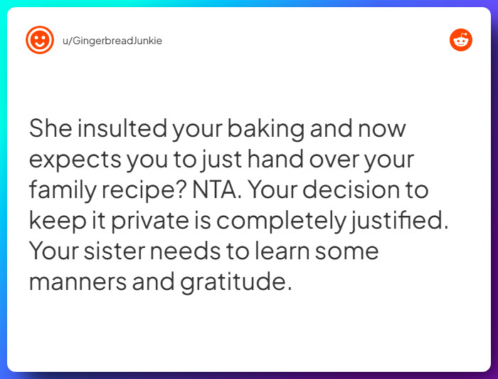 Comment from u/GingerbreadJunkie