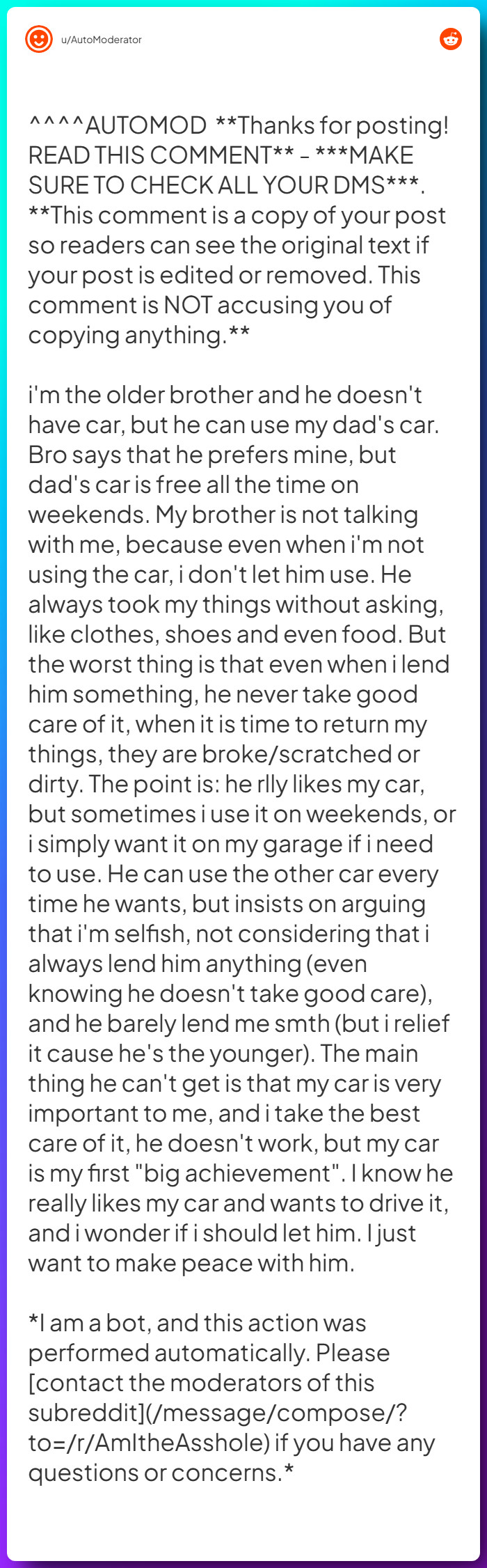 Comment from u/AutoModerator