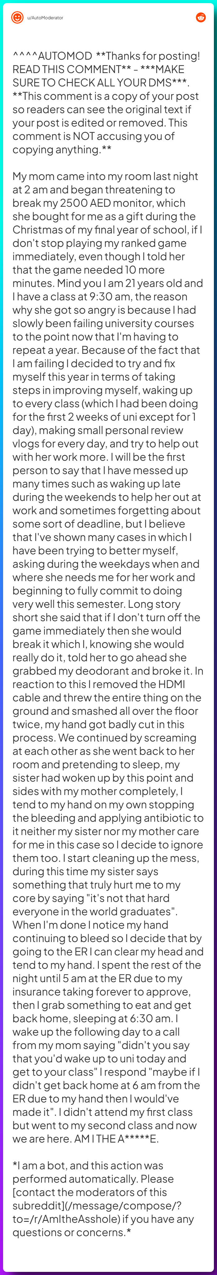 Comment from u/AutoModerator