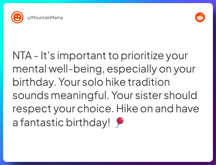 Comment from u/MountainMama