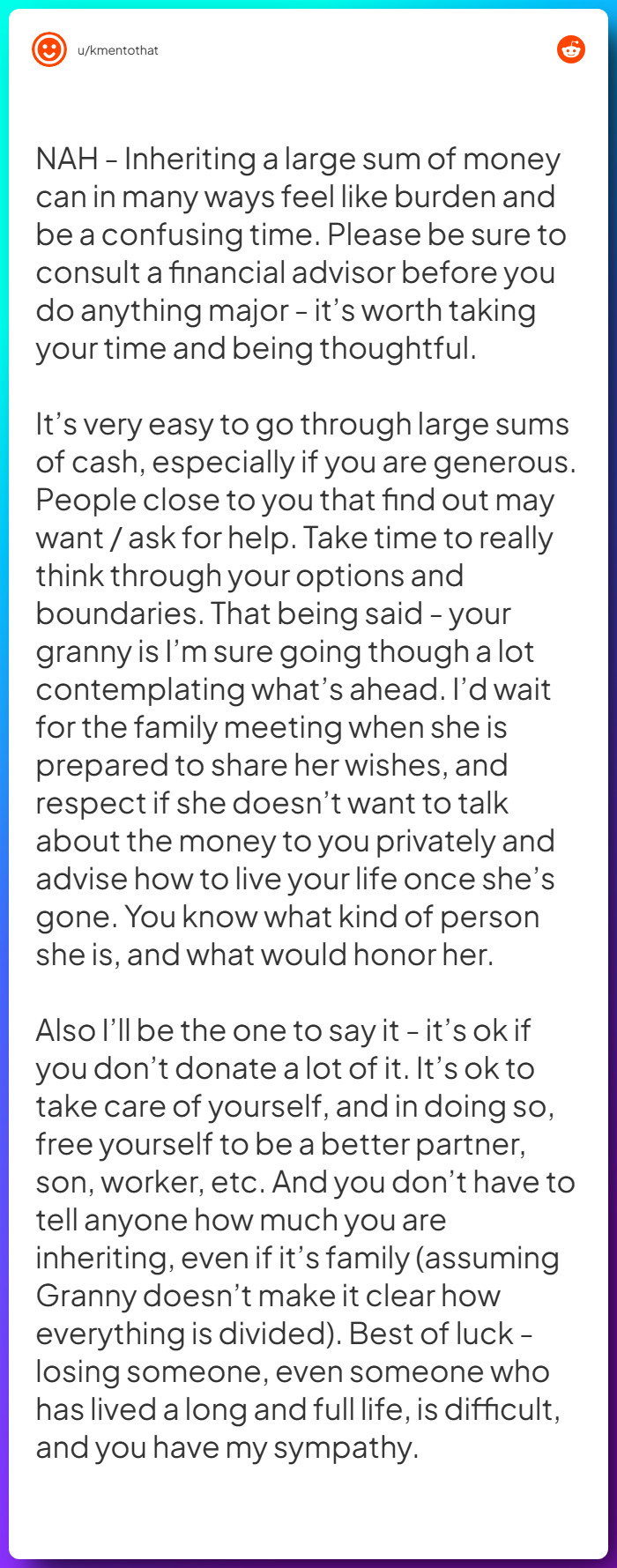 Comment from u/kmentothat