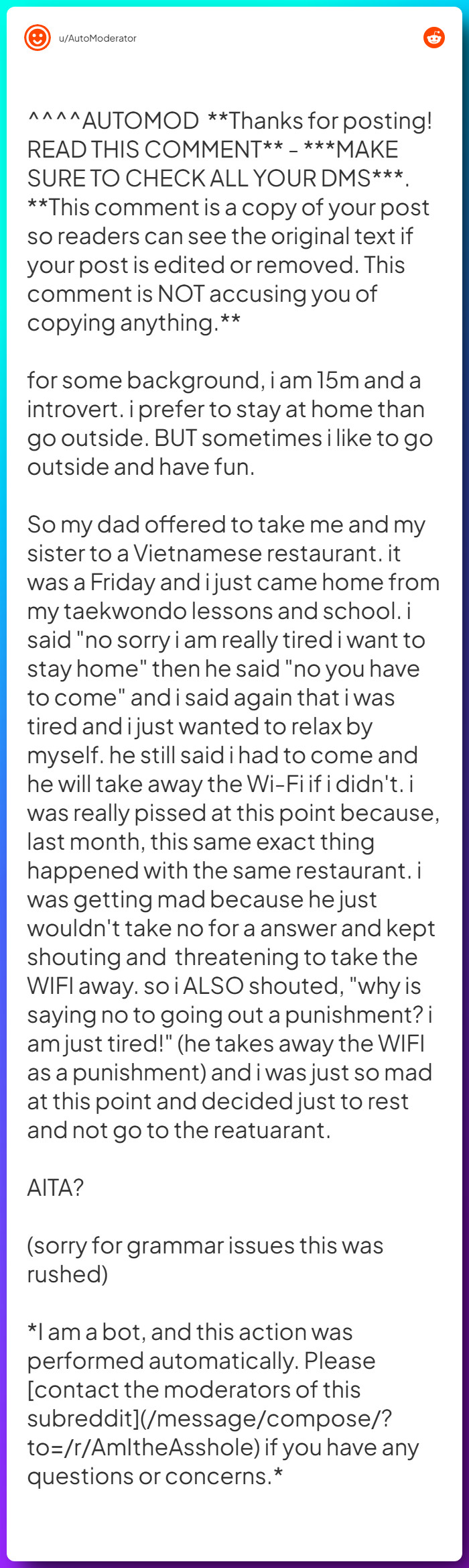 Comment from u/AutoModerator