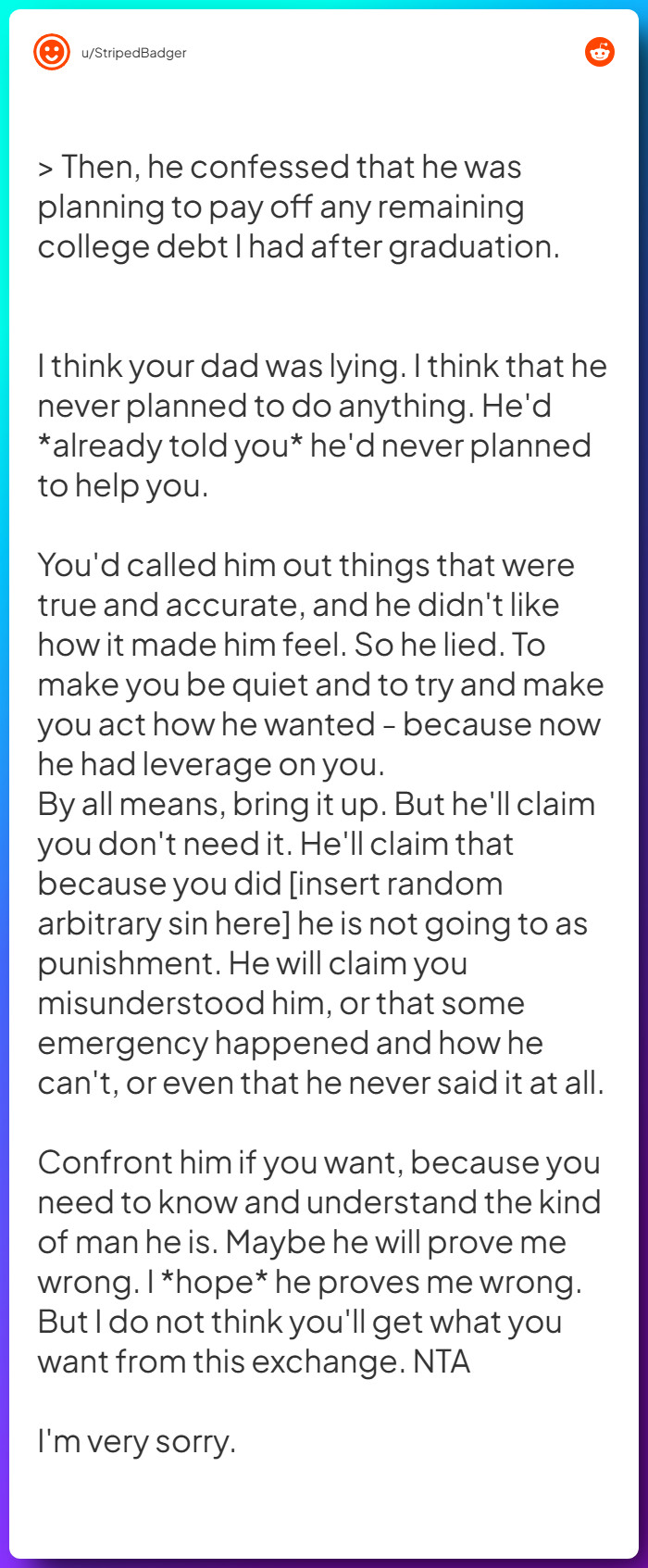 Comment from u/StripedBadger