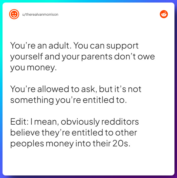 Comment from u/therealvanmorrison