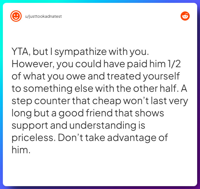 Comment from u/justtookadnatest