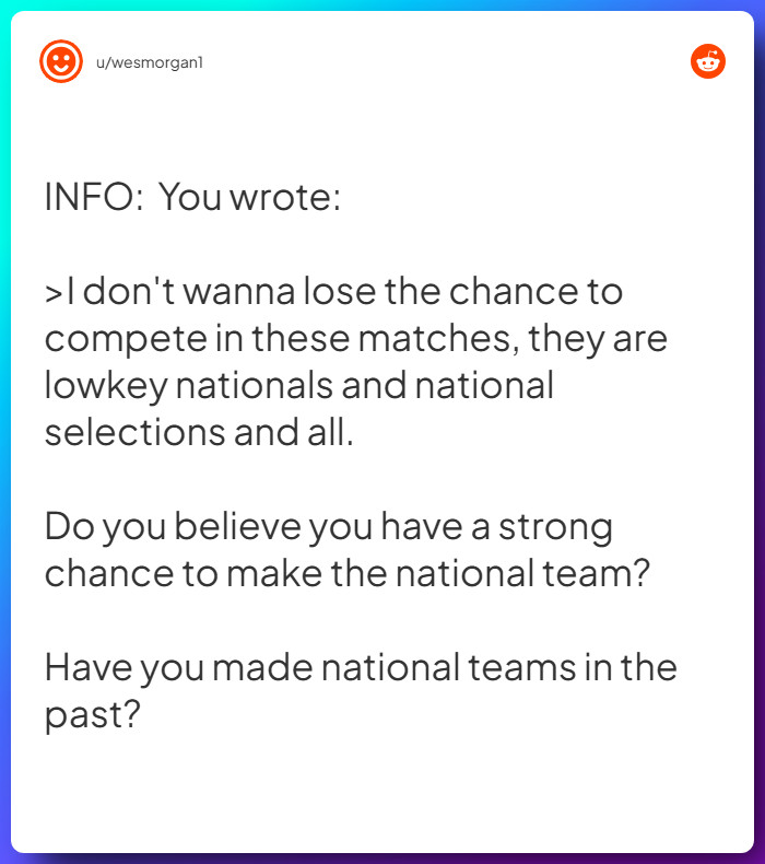 Comment from u/wesmorgan1