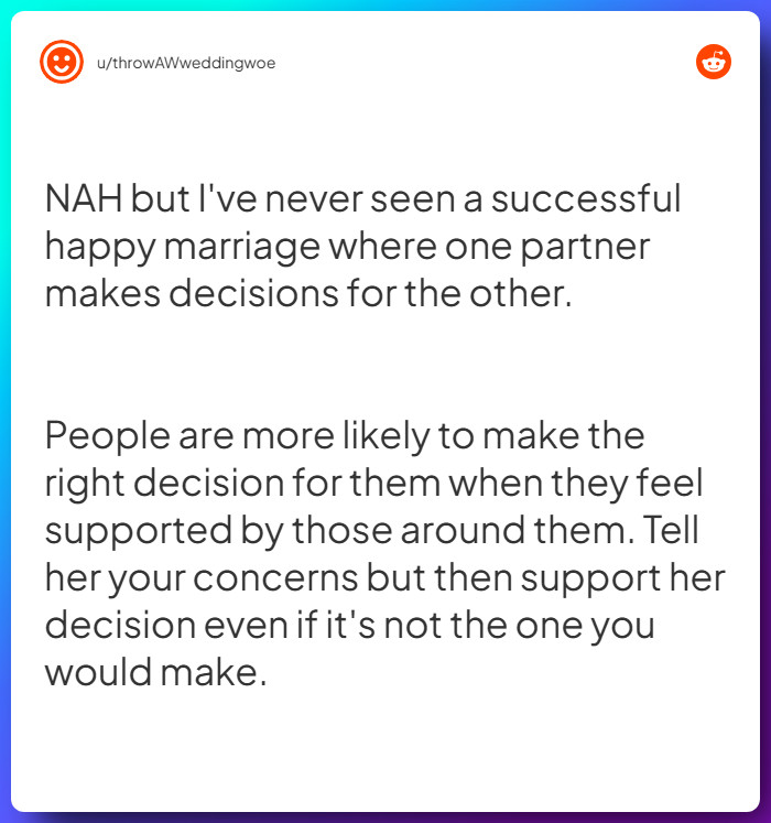 Comment from u/throwAWweddingwoe