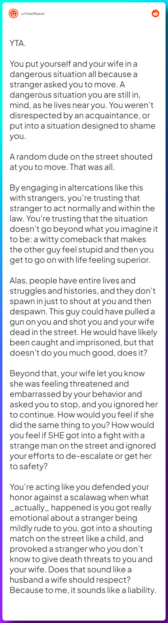 Comment from u/VioletReaver