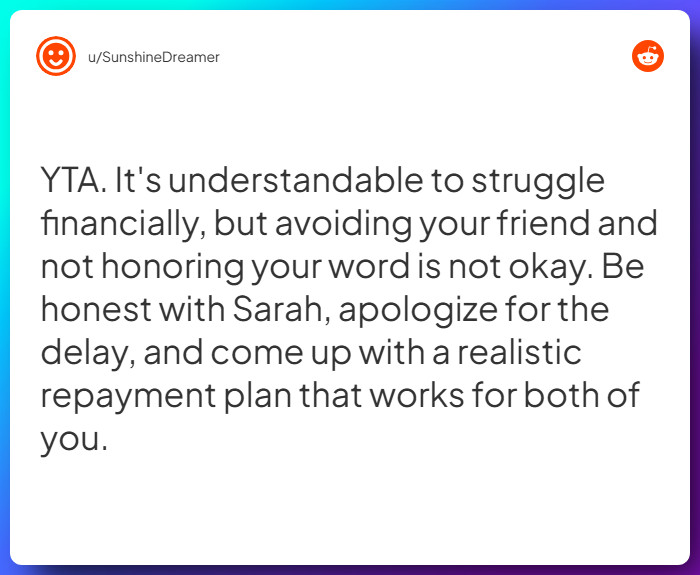 Comment from u/SunshineDreamer