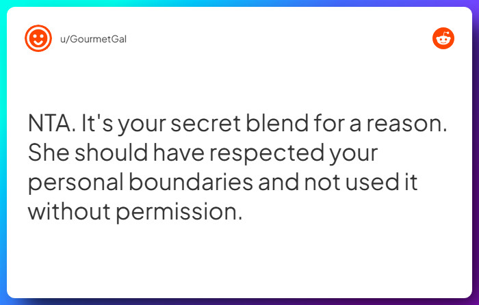 Comment from u/GourmetGal