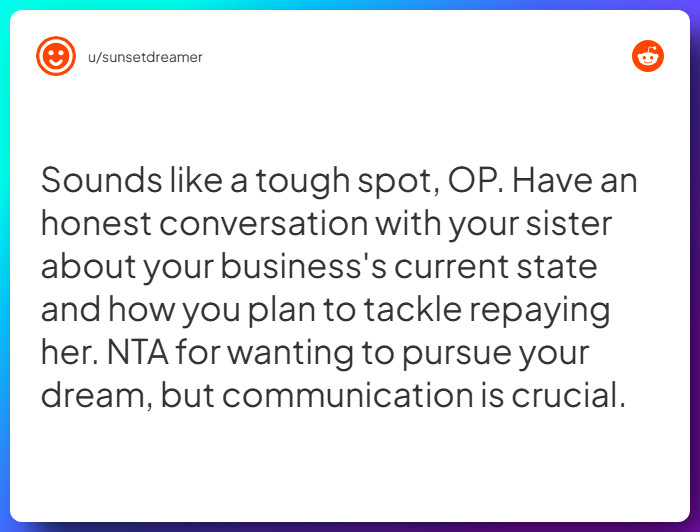 Comment from u/sunsetdreamer