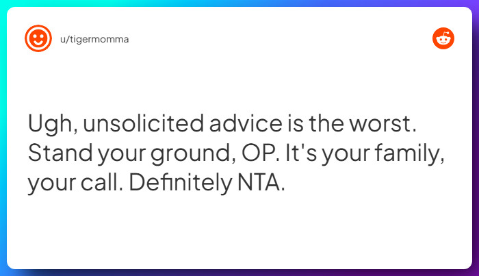 Comment from u/tigermomma