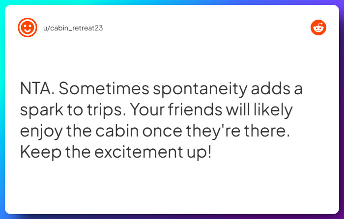 Comment from u/cabin_retreat23