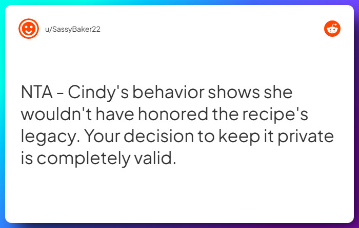 Comment from u/SassyBaker22