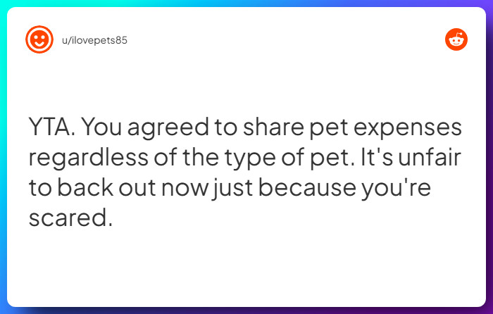 Comment from u/ilovepets85