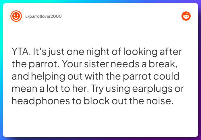 Comment from u/parrotlover2000