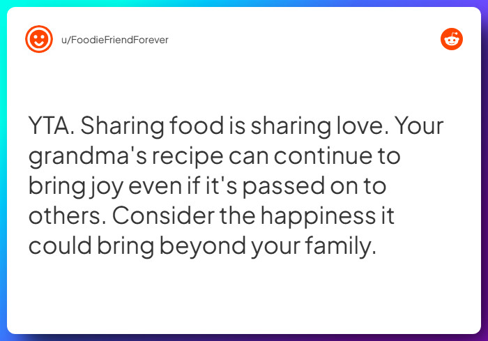 Comment from u/FoodieFriendForever