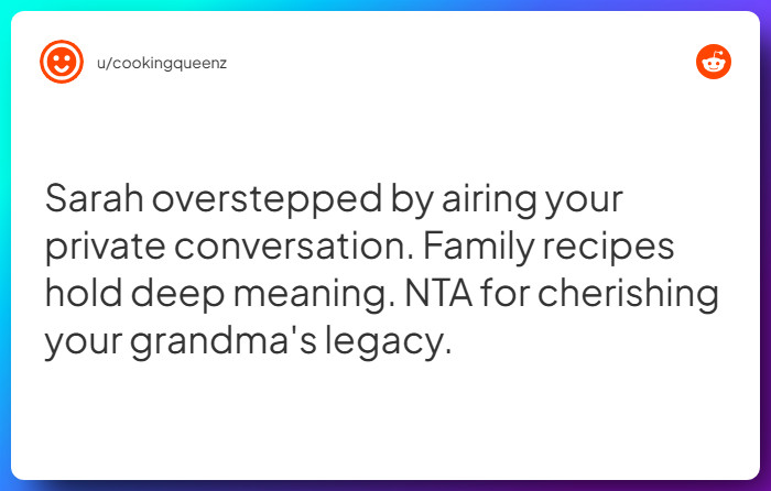 Comment from u/cookingqueenz