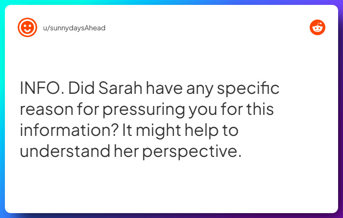 Comment from u/sunnydaysAhead