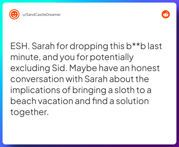 Comment from u/SandCastleDreamer