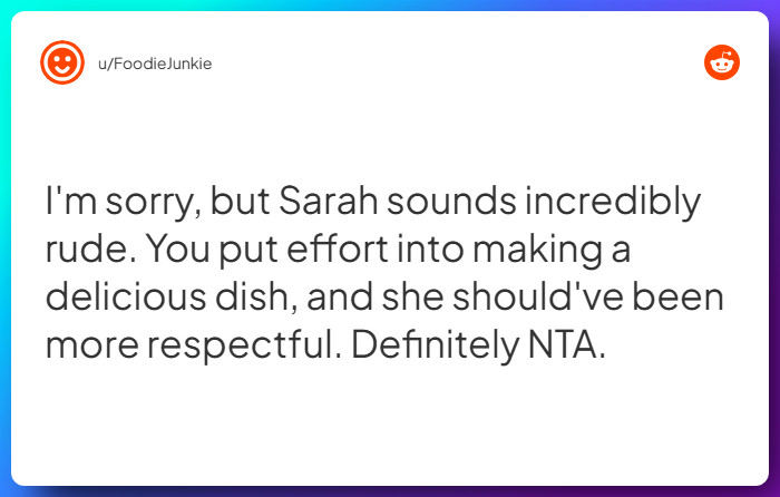 Comment from u/FoodieJunkie