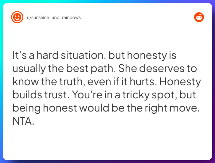 Comment from u/sunshine_and_rainbows