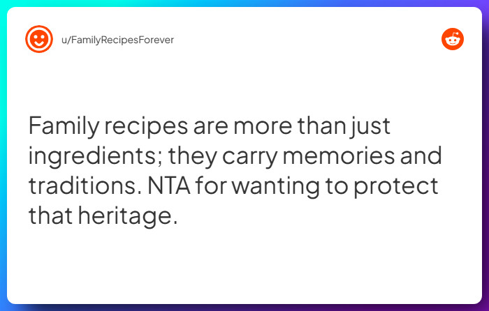 Comment from u/FamilyRecipesForever