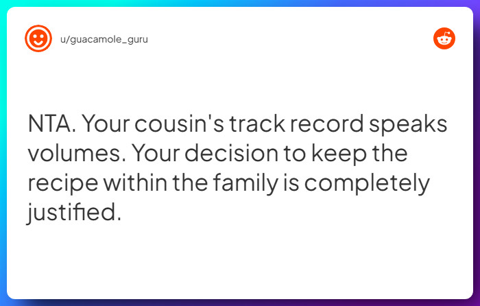 Comment from u/guacamole_guru