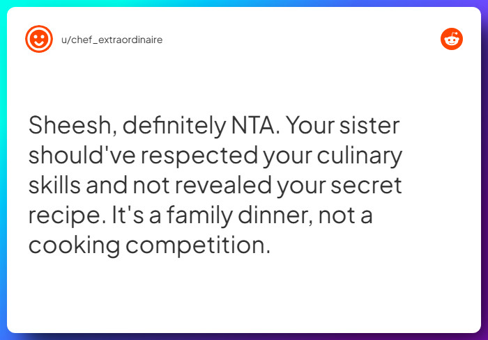 Comment from u/chef_extraordinaire