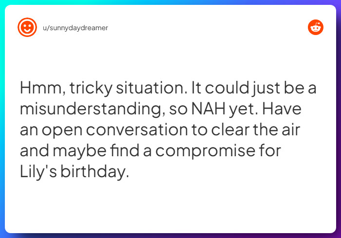 Comment from u/sunnydaydreamer