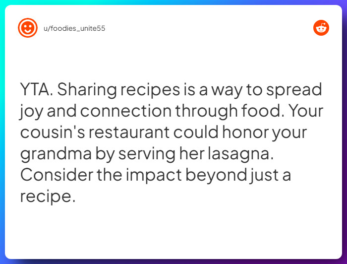 Comment from u/foodies_unite55