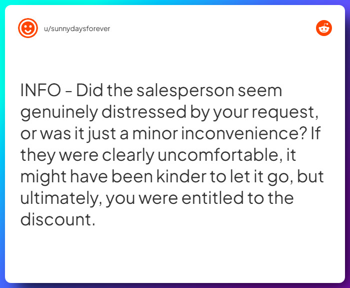 Comment from u/sunnydaysforever