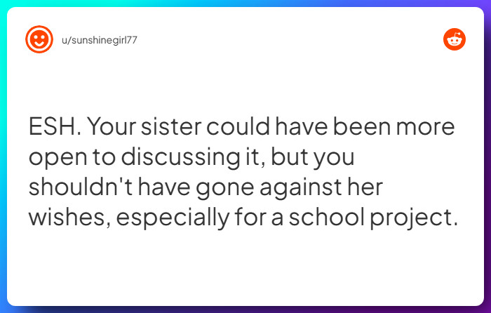 Comment from u/sunshinegirl77