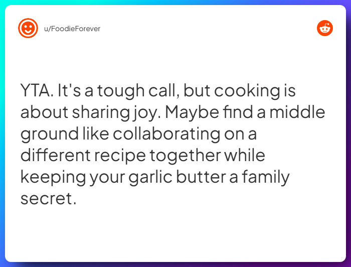 Comment from u/FoodieForever