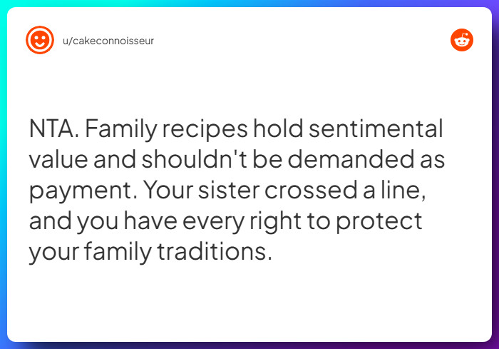Comment from u/cakeconnoisseur