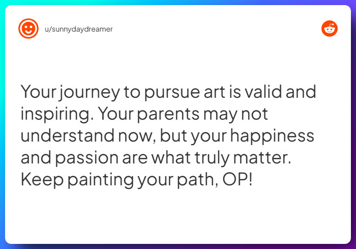 Comment from u/sunnydaydreamer