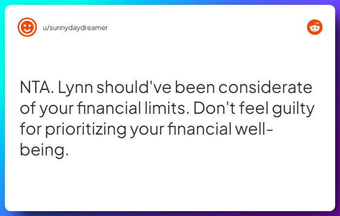Comment from u/sunnydaydreamer