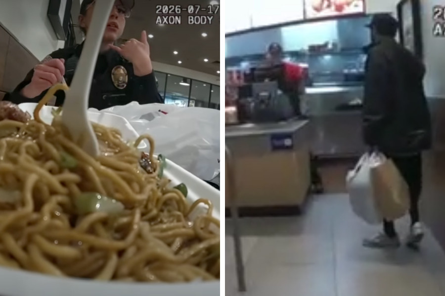 He escaped police twice, then walked straight into their Panda Express lunch