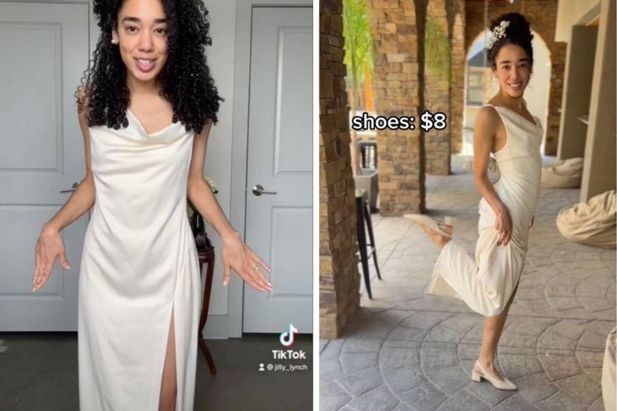 Bride finds wedding dress for $3.75, then builds her whole look for less than $114