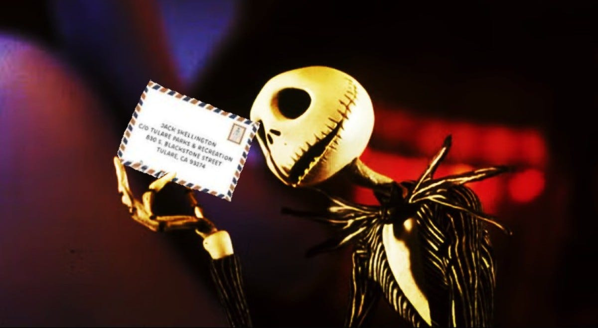 A small California city is mailing replies from Jack Skellington. Here is how Disney fans can get one