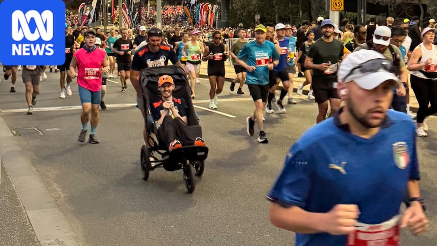 The Melbourne Marathon Finish Had One More Step, Nick Morrison Carrying His Cousin Across The Line