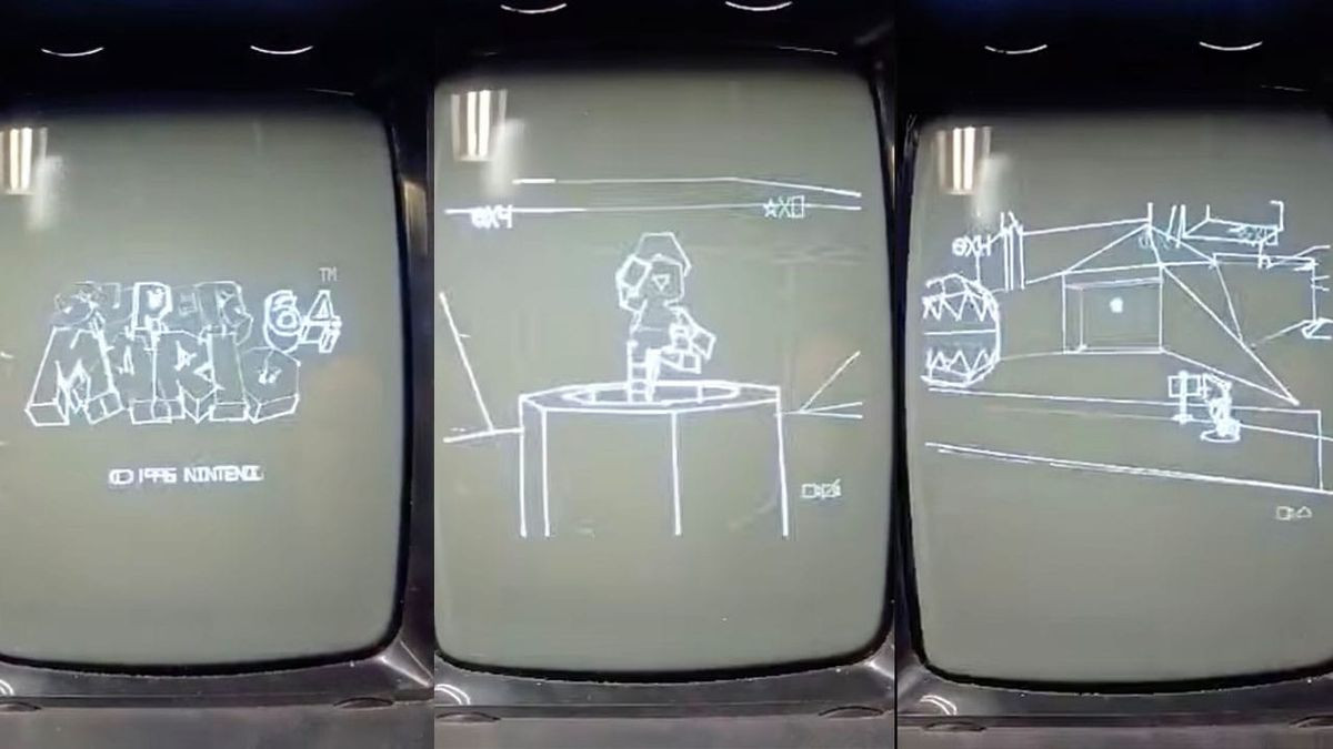 Super Mario 64 just got a stark Vectrex makeover, and it may be the strangest Mario port yet