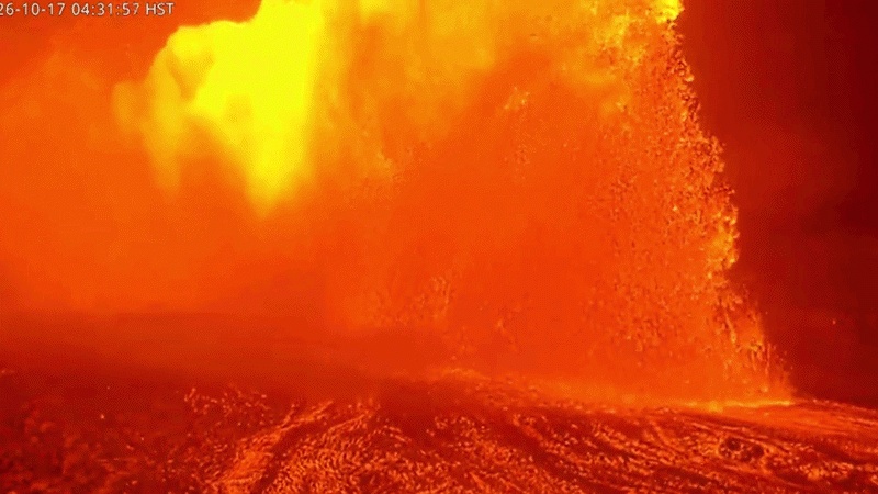Kilauea's longest pause ended with a six-hour lava burst and a 720-foot fountain