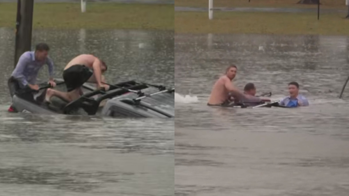 He Was Covering Queensland Floods When A Driver Vanished In A Sinking Truck, So The Reporter Jumped In