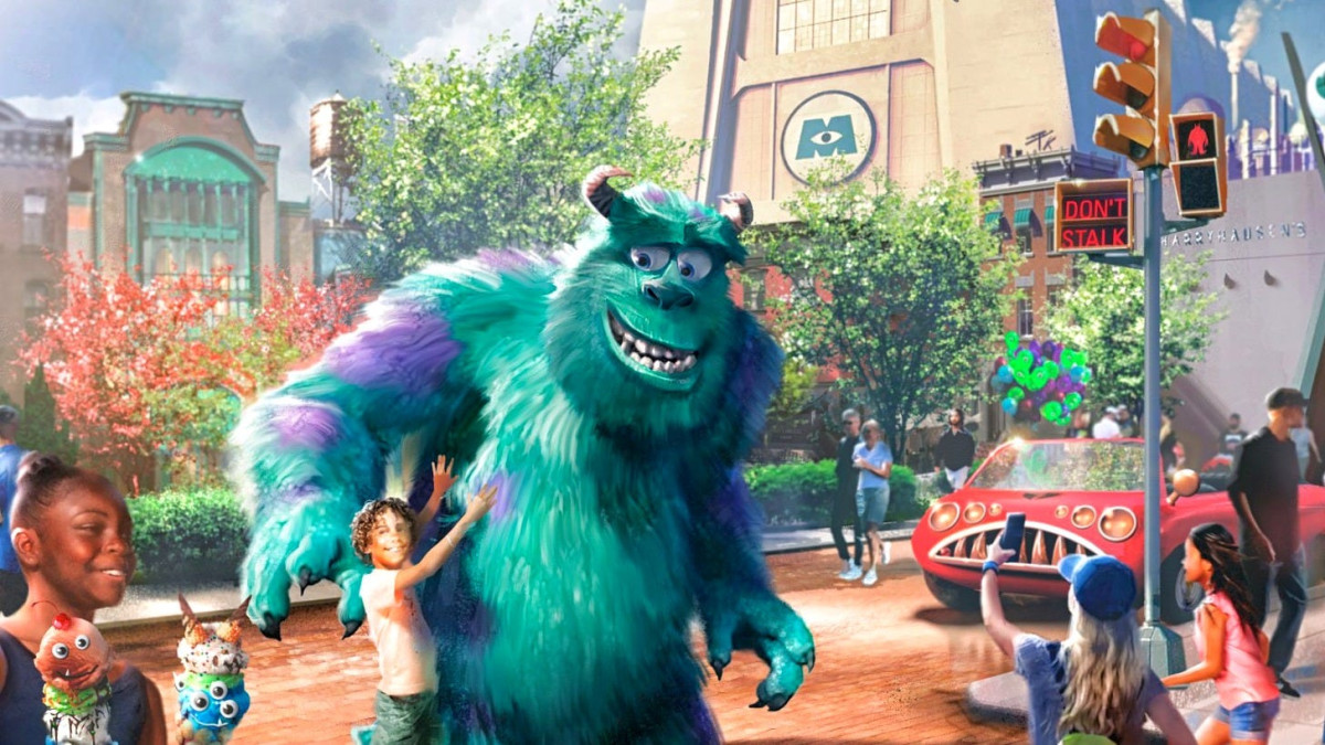 Hollywood Studios' first Monstropolis facade is finally visible, and it comes with a scream can joke