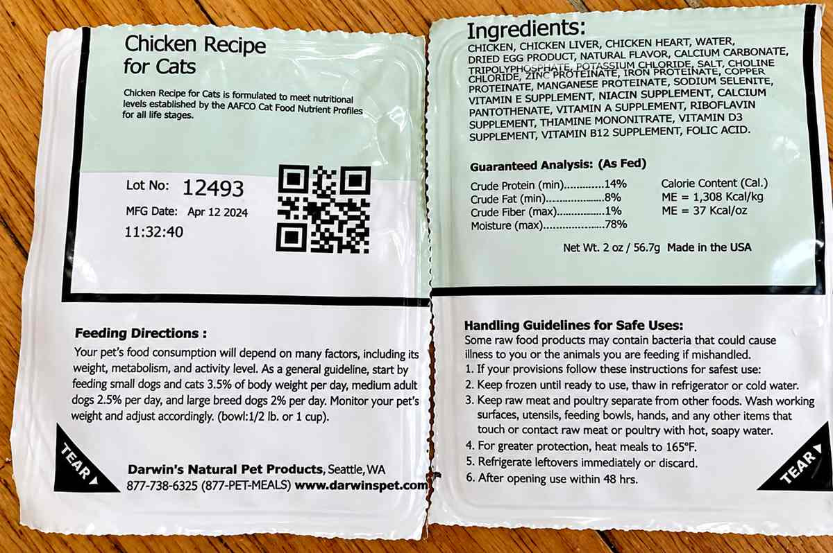 FDA says cat owners should check one corner of frozen Darwin’s packages for these Salmonella flagged lots