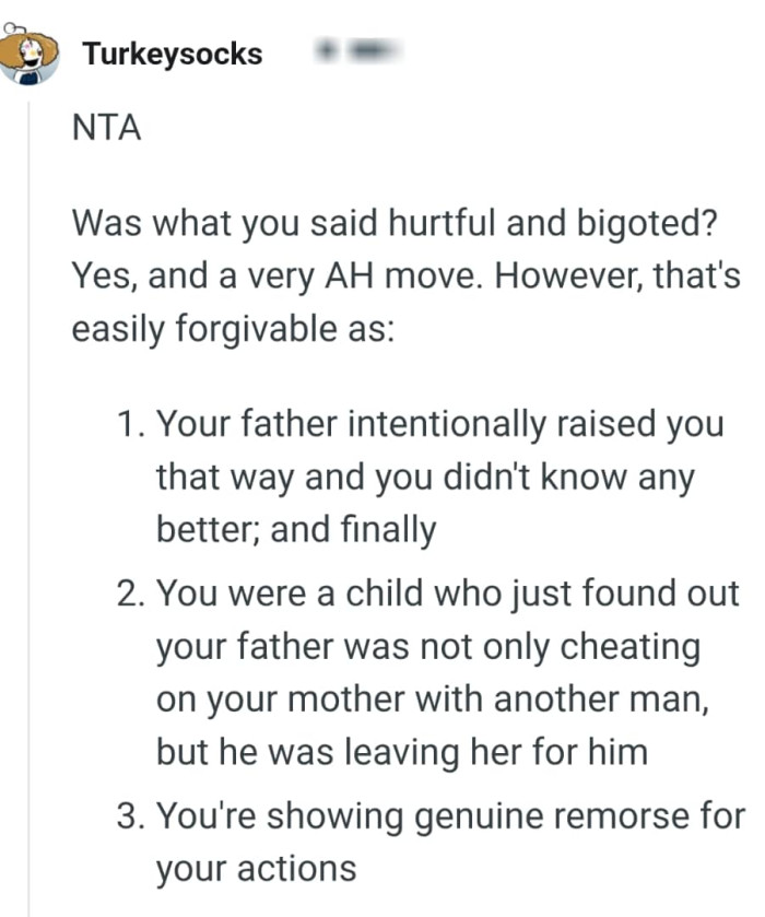 What the OP said is easily forgivable