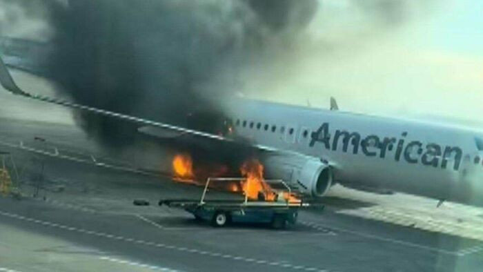 "American Airlines 737-800 Goes Up In Flames After An Emergency Landing In Denver, 13 March 2025"