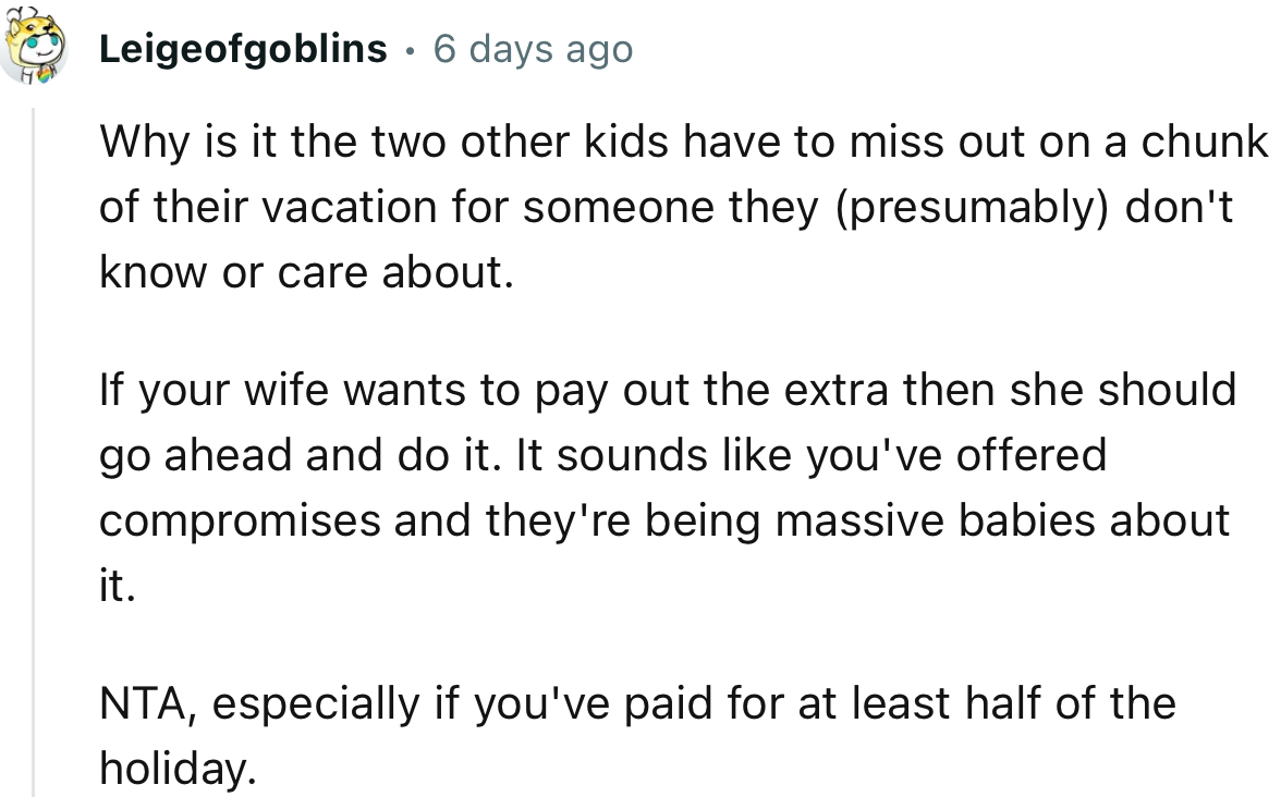 “NTA… It Sounds Like You've Offered Compromises and They're Being Massive Babies About It.”