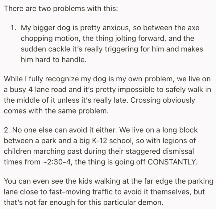 These are her two major concerns with the zombie